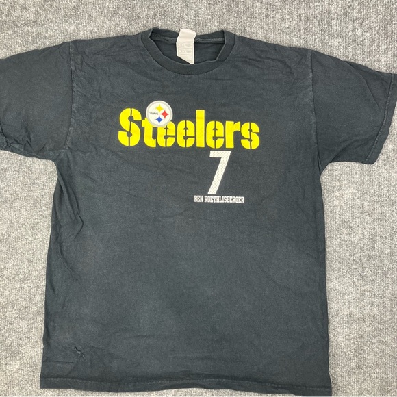 Vintage NFL Ben Roethlisberger Steelers T-Shirt Men’s Size Large Black Y2K - Picture 2 of 9